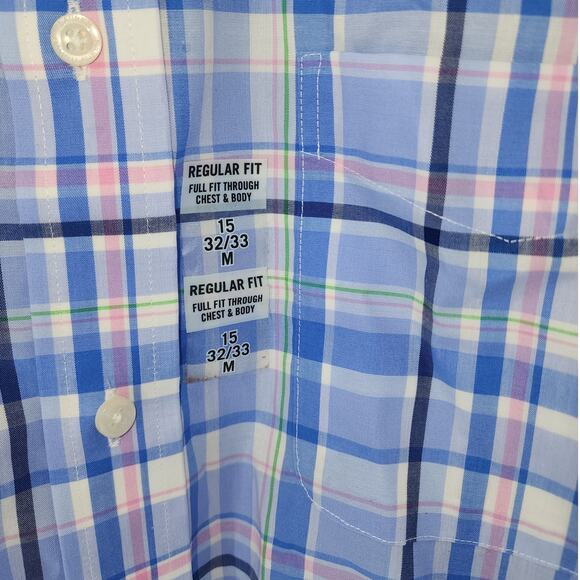 Lauren Ralph Lauren Men’s Plaid Button-Down Shirt Regular Fit Size 15 32/33 M - Picture 5 of 8